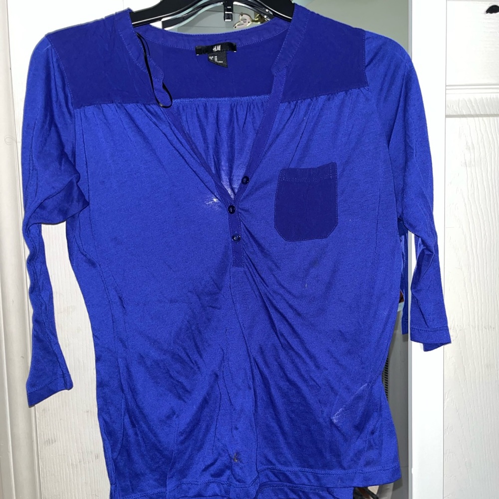 Women's Blue Button-Down Blouse by H&M